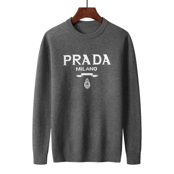 Prada Cashmere Crewneck Sweater Grey For Men