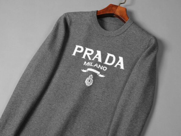 Prada Cashmere Crewneck Sweater Grey For Men