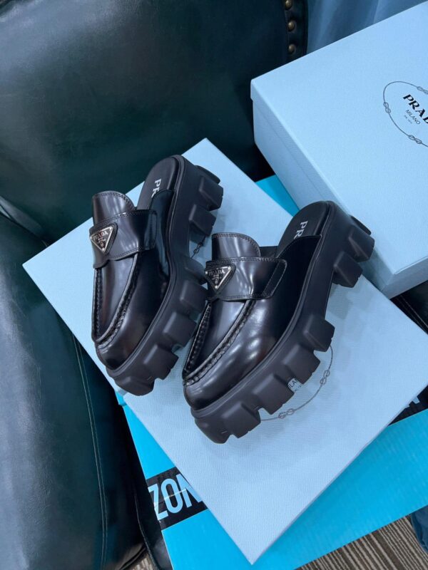 Prada Chocolate Brushed Mules Black For Women 2.4in/60mm PRD