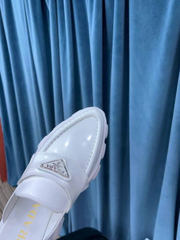 Prada Chocolate Brushed Mules White For Women 2.4in/60mm PRD