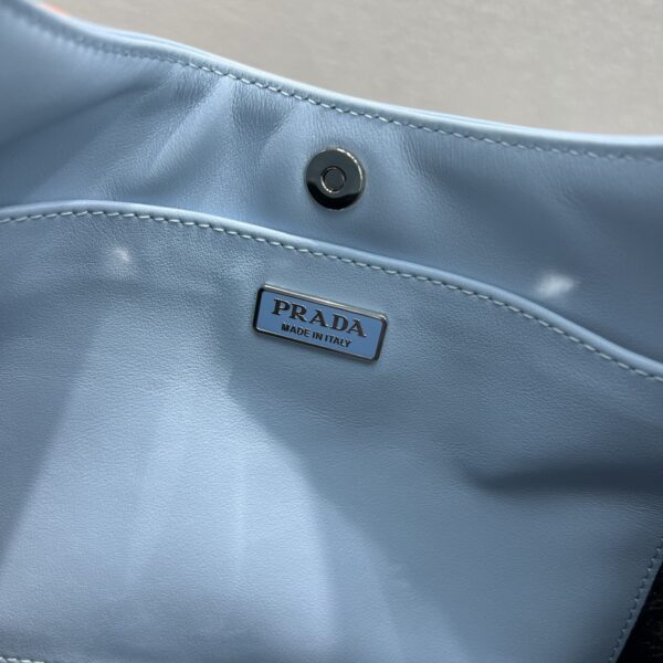 Prada Cleo Brushed Shoulder Bag Blue For Women, Women's Bags 9in/23cm