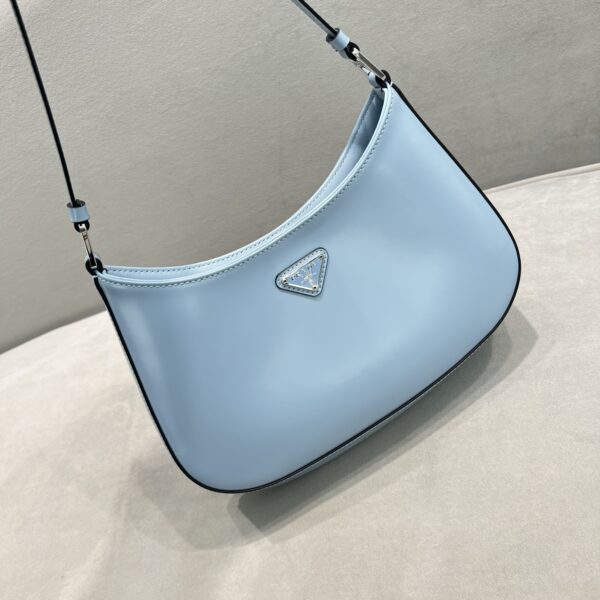 Prada Cleo Brushed Shoulder Bag Blue For Women, Women's Bags 9in/23cm