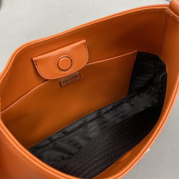 Prada Cleo Brushed Shoulder Bag Orange For Women, Women's Bags 11.8in/30cm