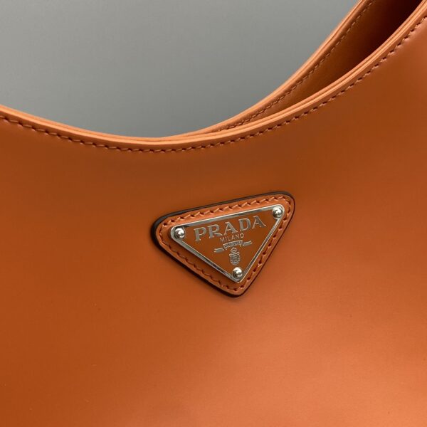 Prada Cleo Brushed Shoulder Bag Orange For Women, Women's Bags 11.8in/30cm