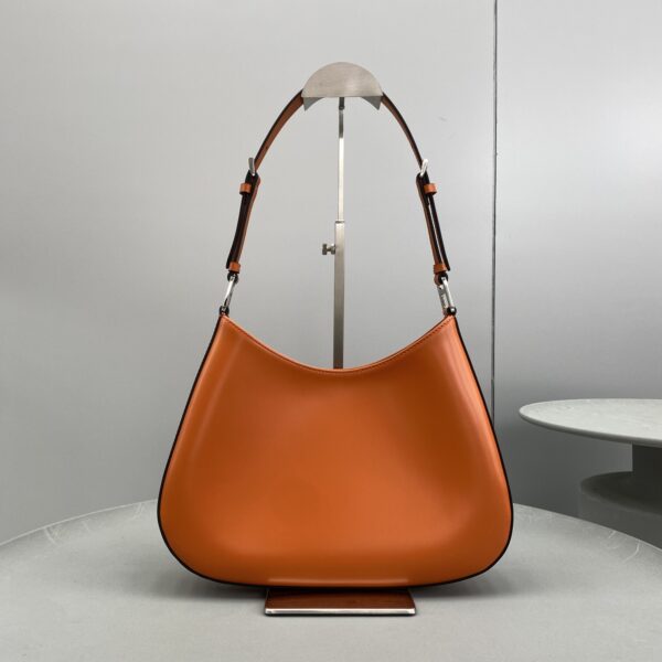 Prada Cleo Brushed Shoulder Bag Orange For Women, Women's Bags 11.8in/30cm