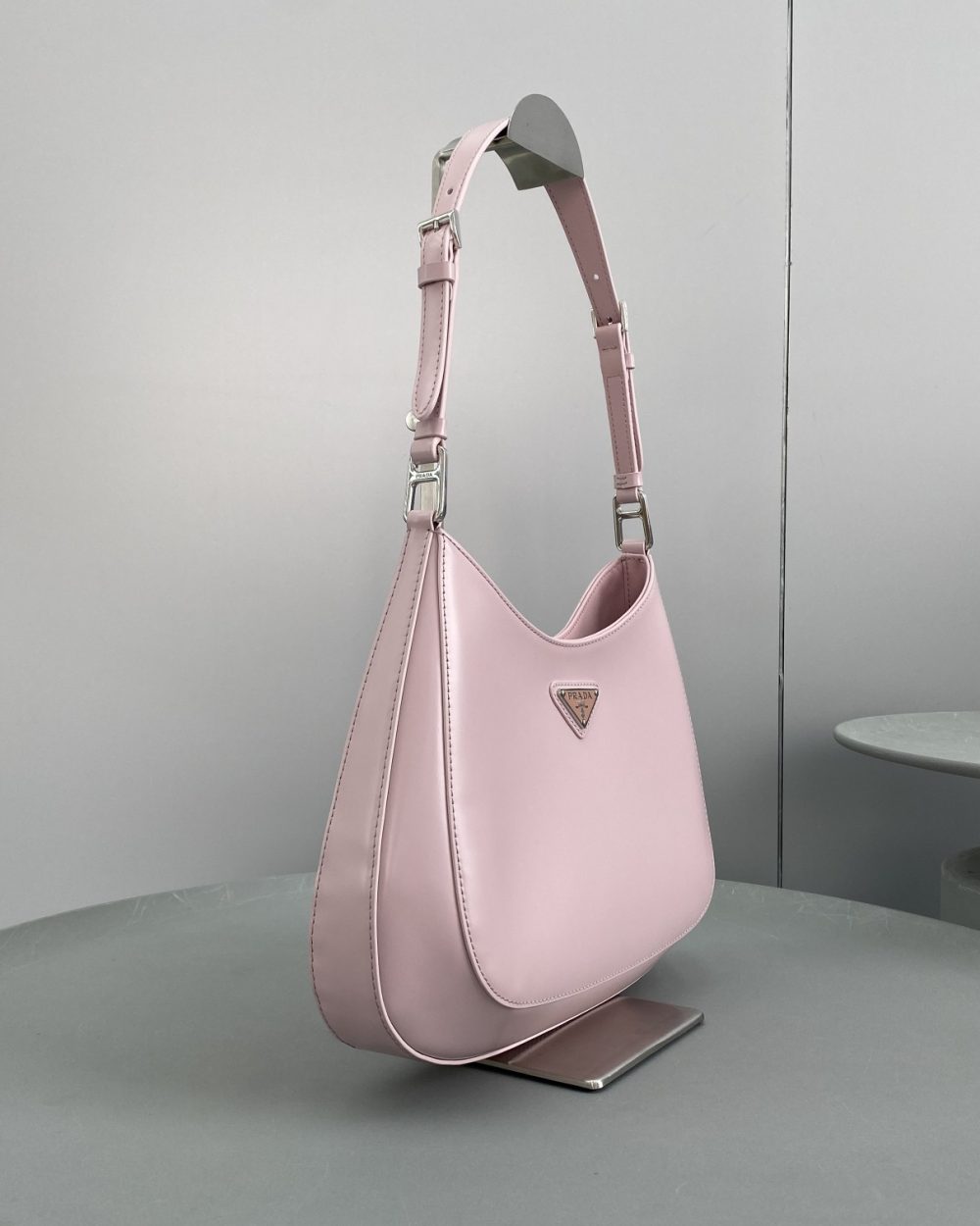 Prada Cleo Brushed Shoulder Bag Pink For Women, Women's Bags 11.8in/30cm