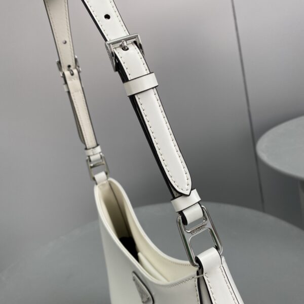 Prada Cleo Brushed Shoulder Bag White For Women, Women's Bags 11.8in/30cm 1BC156_ZO6_F0PG7_V_HOO