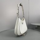 Prada Cleo Brushed Shoulder Bag White For Women, Women's Bags 11.8in/30cm 1BC156_ZO6_F0PG7_V_HOO