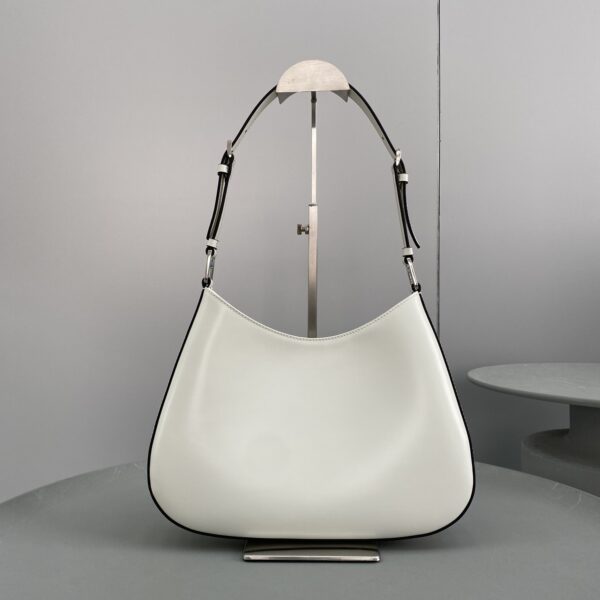 Prada Cleo Brushed Shoulder Bag White For Women, Women's Bags 11.8in/30cm 1BC156_ZO6_F0PG7_V_HOO