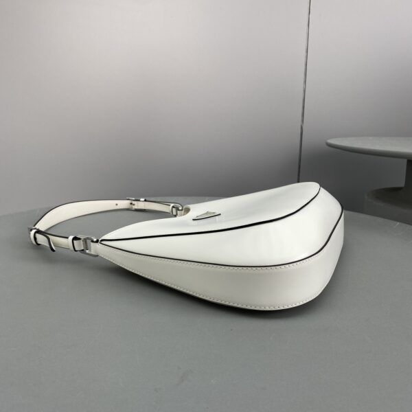 Prada Cleo Brushed Shoulder Bag White For Women, Women's Bags 11.8in/30cm 1BC156_ZO6_F0PG7_V_HOO