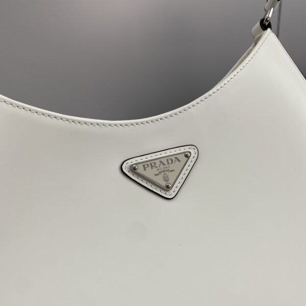 Prada Cleo Brushed Shoulder Bag White For Women, Women's Bags 11.8in/30cm 1BC156_ZO6_F0PG7_V_HOO