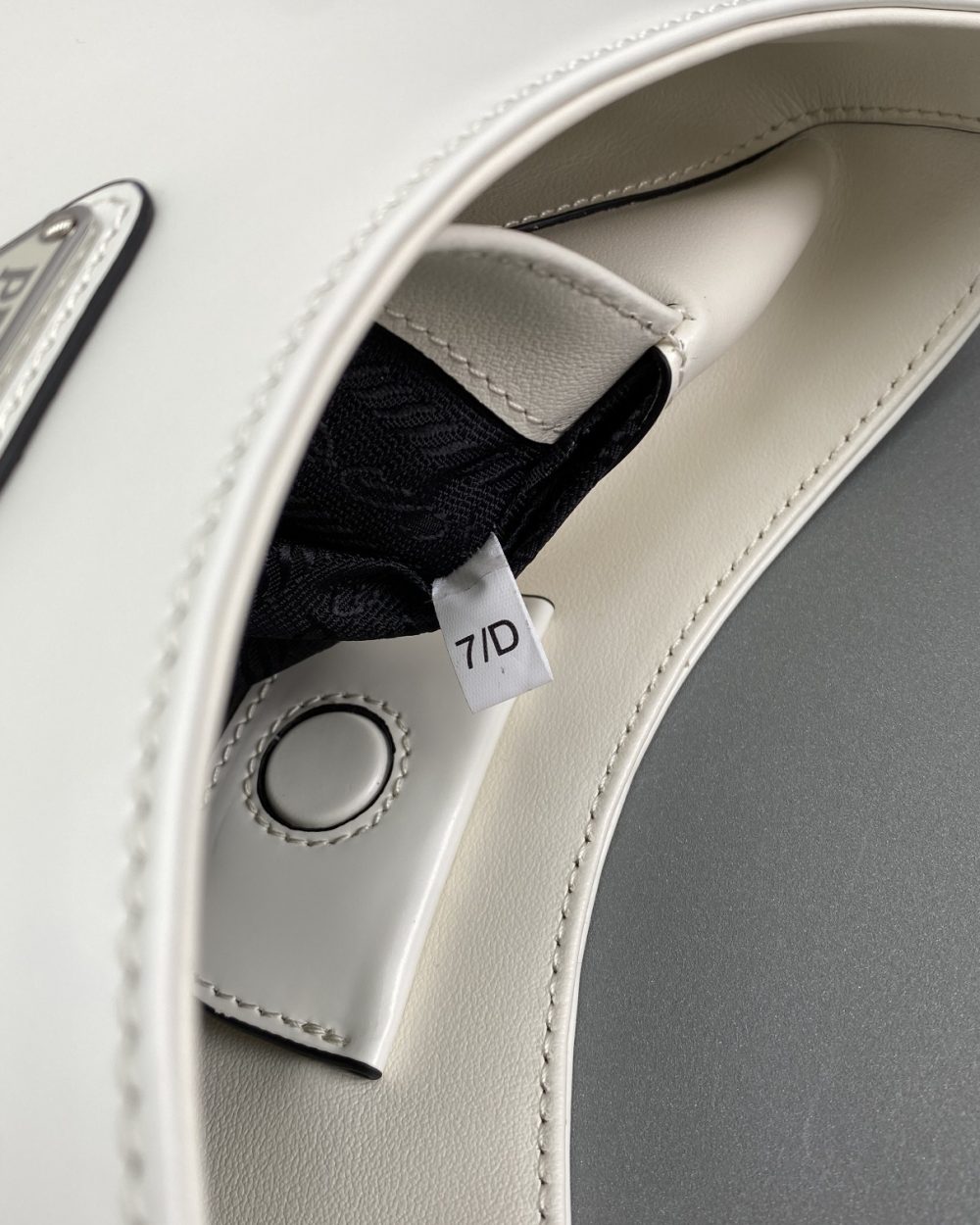 Prada Cleo Brushed Shoulder Bag White For Women, Women's Bags 11.8in/30cm 1BC156_ZO6_F0PG7_V_HOO