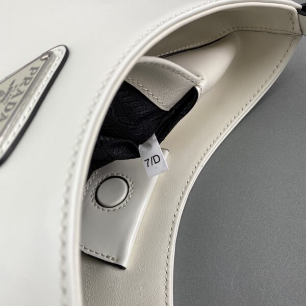 Prada Cleo Brushed Shoulder Bag White For Women, Women's Bags 11.8in/30cm 1BC156_ZO6_F0PG7_V_HOO