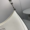Prada Cleo Brushed Shoulder Bag White For Women, Women's Bags 11.8in/30cm 1BC156_ZO6_F0PG7_V_HOO