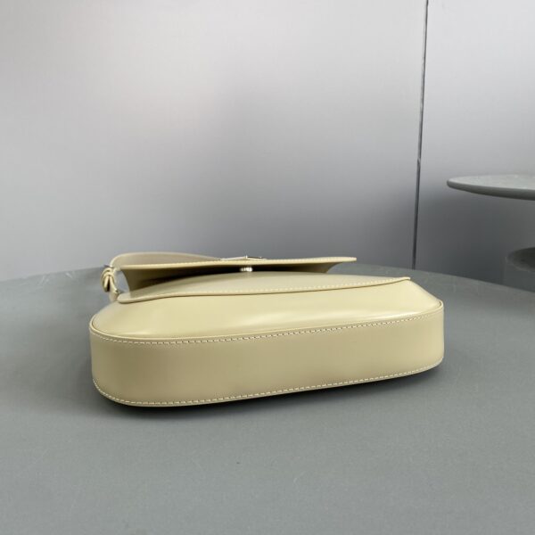 Prada Cleo Brushed Shoulder Bag With Flap Beige For Women, Women's Bags 9in/23cm