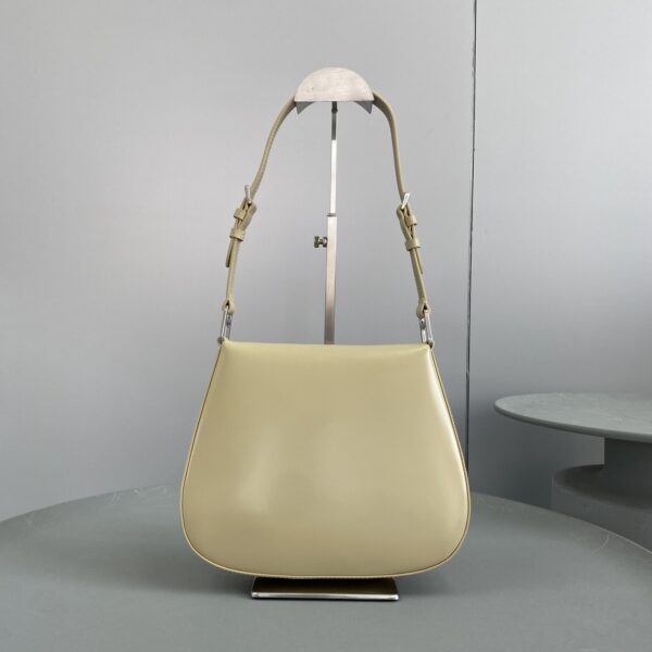 Prada Cleo Brushed Shoulder Bag With Flap Beige For Women, Women's Bags 9in/23cm