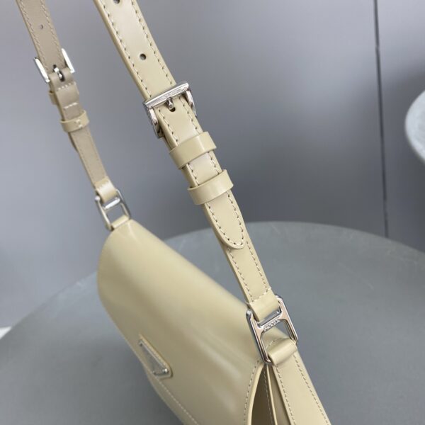 Prada Cleo Brushed Shoulder Bag With Flap Beige For Women, Women's Bags 9in/23cm