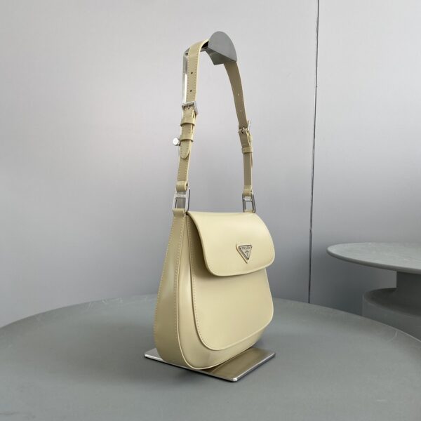 Prada Cleo Brushed Shoulder Bag With Flap Beige For Women, Women's Bags 9in/23cm