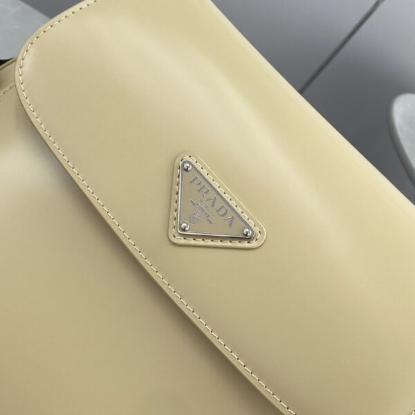 Prada Cleo Brushed Shoulder Bag With Flap Beige For Women, Women's Bags 9in/23cm
