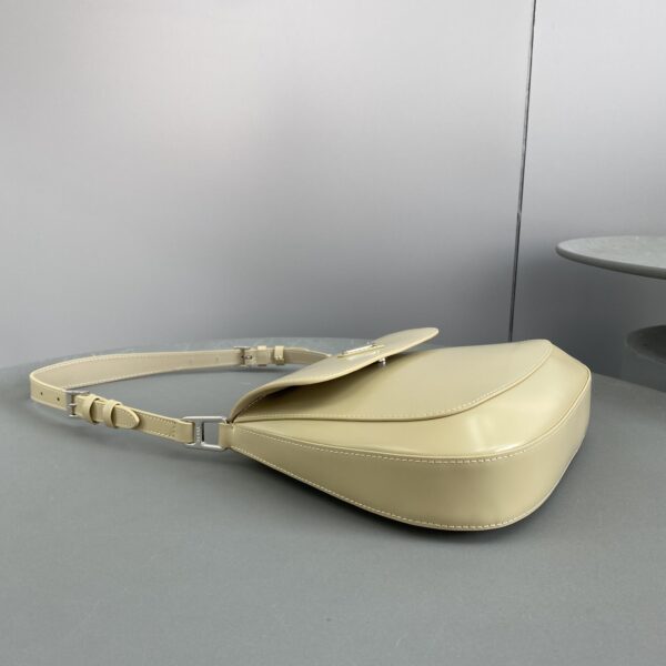 Prada Cleo Brushed Shoulder Bag With Flap Beige For Women, Women's Bags 9in/23cm