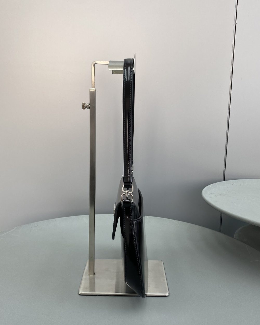 Prada Cleo Brushed Shoulder Bag With Flap Black For Women, Women's Bags 8.6in/22cm 1BD311_ZO6_F0002_V_OOO