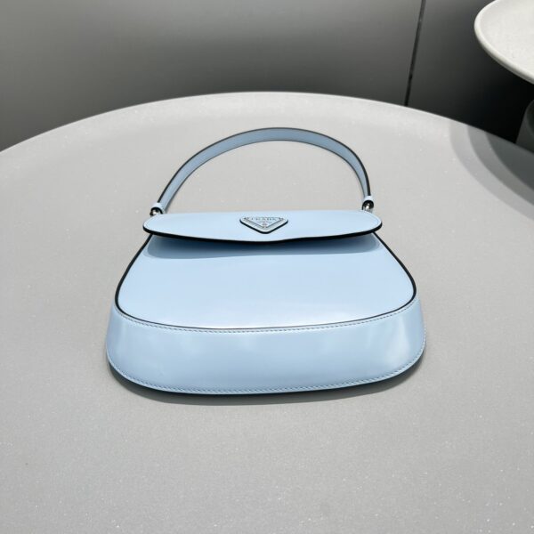 Prada Cleo Brushed Shoulder Bag With Flap Light Blue For Women, Women's Bags 8.6in/22cm 1BD311_ZO6_F02TG_V_OOO