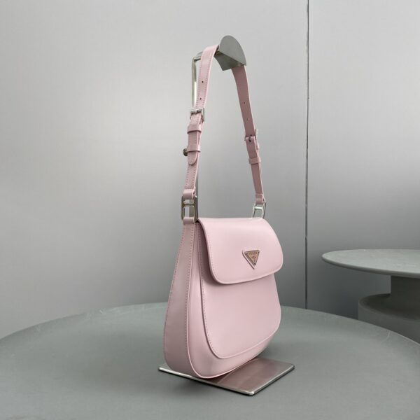Prada Cleo Brushed Shoulder Bag With Flap Pink For Women, Women's Bags 9in/23cm