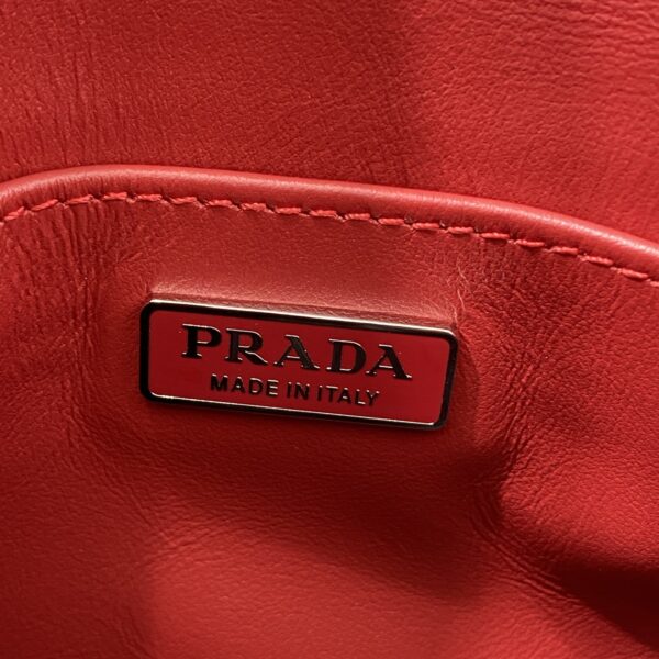 Prada Cleo Brushed Shoulder Bag With Flap Red For Women, Women's Bags 8.6in/22cm 1BD311_ZO6_F02SB_V_OOO