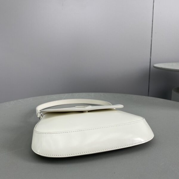 Prada Cleo Brushed Shoulder Bag With Flap White For Women, Women's Bags 8.6in/22cm 1BD311_ZO6_F0009_V_OOO