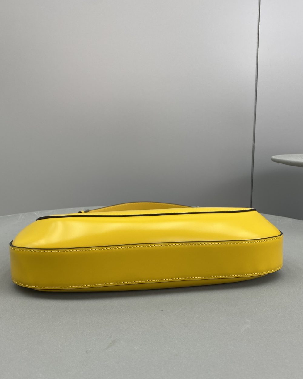 Prada Cleo Brushed Shoulder Bag Yellow For Women, Women's Bags 11.8in/30cm