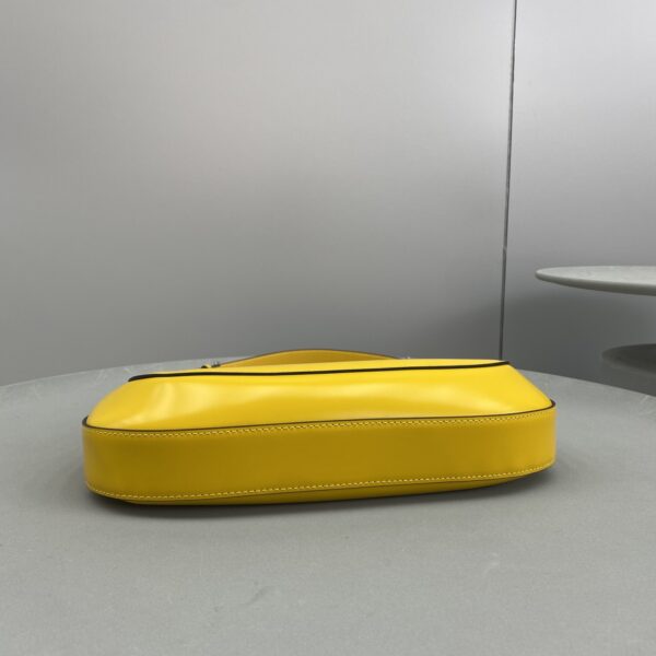 Prada Cleo Brushed Shoulder Bag Yellow For Women, Women's Bags 11.8in/30cm