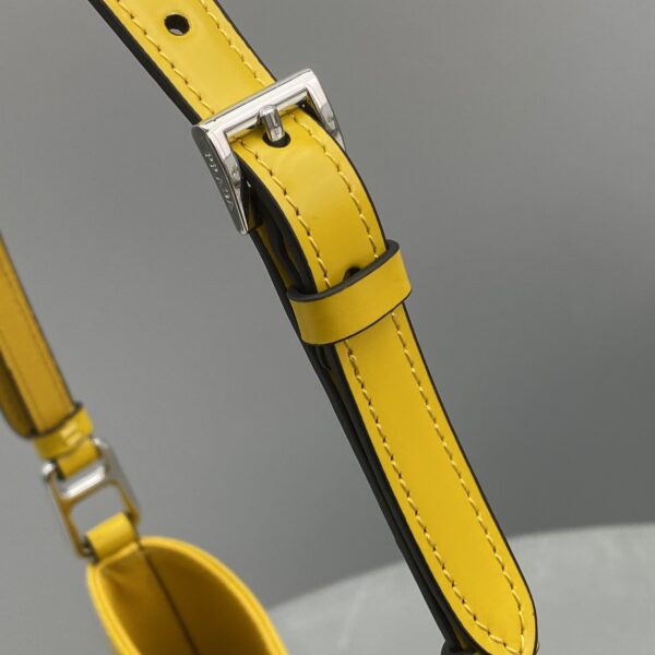 Prada Cleo Brushed Shoulder Bag Yellow For Women, Women's Bags 11.8in/30cm