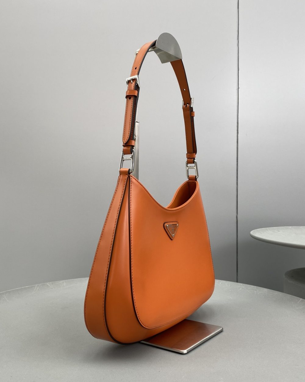 Prada Cleo Brushed Shoulder Bag Yellow For Women, Women's Bags 11.8in/30cm