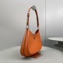 Prada Cleo Brushed Shoulder Bag Yellow For Women, Women's Bags 11.8in/30cm