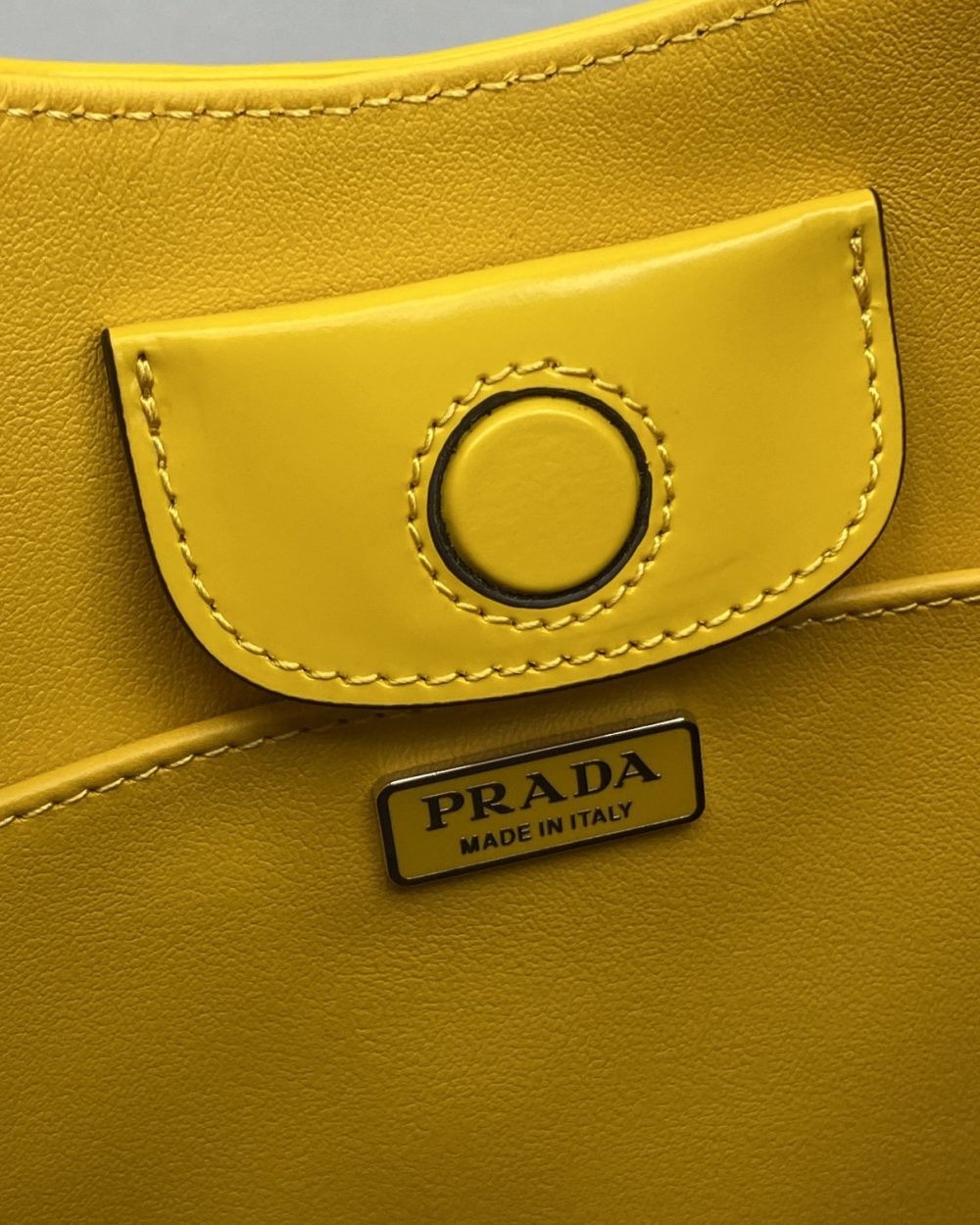 Prada Cleo Brushed Shoulder Bag Yellow For Women, Women's Bags 11.8in/30cm