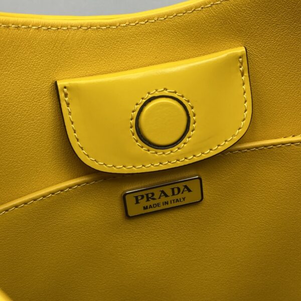 Prada Cleo Brushed Shoulder Bag Yellow For Women, Women's Bags 11.8in/30cm