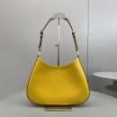 Prada Cleo Brushed Shoulder Bag Yellow For Women, Women's Bags 11.8in/30cm