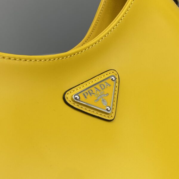 Prada Cleo Brushed Shoulder Bag Yellow For Women, Women's Bags 11.8in/30cm