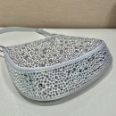 Prada Cleo Satin Bag With Crystals Silver For Women, Women's Bags 8.6in/22cm 1BC169_2AWL_F0934_V_HOO