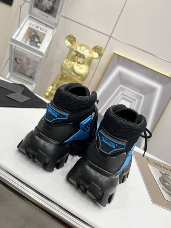 Prada Cloudbust Thunder High-Top Sneakers Blue/Black For Women 1.9in/50mm PRD