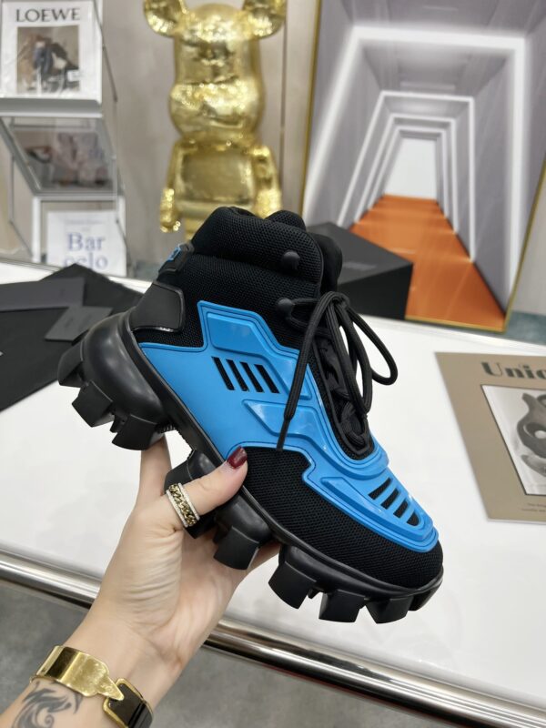 Prada Cloudbust Thunder High-Top Sneakers Blue/Black For Women 1.9in/50mm PRD