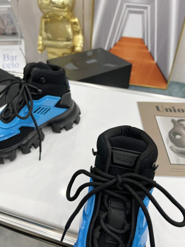 Prada Cloudbust Thunder High-Top Sneakers Blue/Black For Women 1.9in/50mm PRD