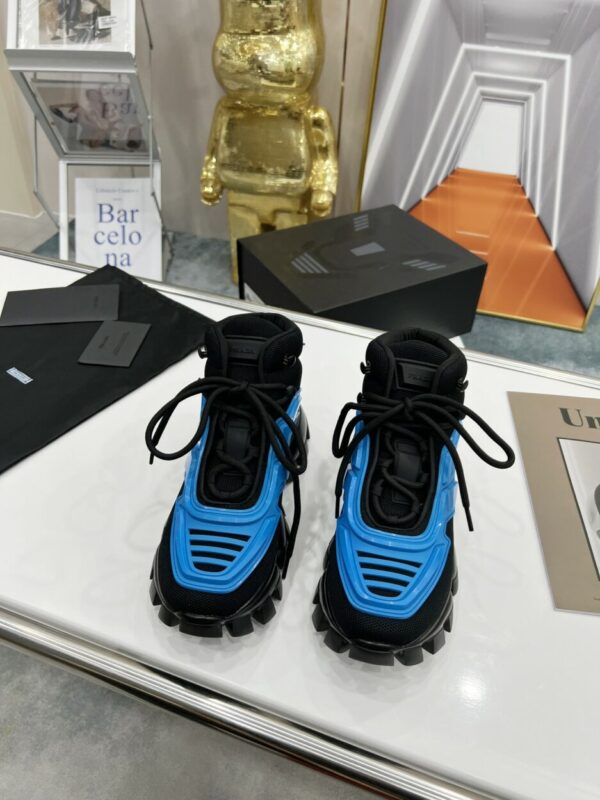 Prada Cloudbust Thunder High-Top Sneakers Blue/Black For Women 1.9in/50mm PRD