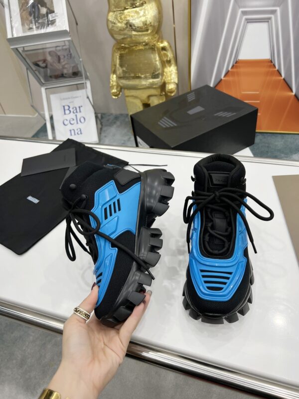 Prada Cloudbust Thunder High-Top Sneakers Blue/Black For Women 1.9in/50mm PRD