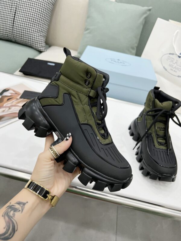 Prada Cloudbust Thunder High-Top Sneakers Forest Green/Black For Women 1.9in/50mm PRD 2TG189_3LGO_F0B80_F_G000