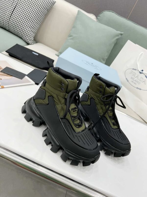 Prada Cloudbust Thunder High-Top Sneakers Forest Green/Black For Women 1.9in/50mm PRD 2TG189_3LGO_F0B80_F_G000