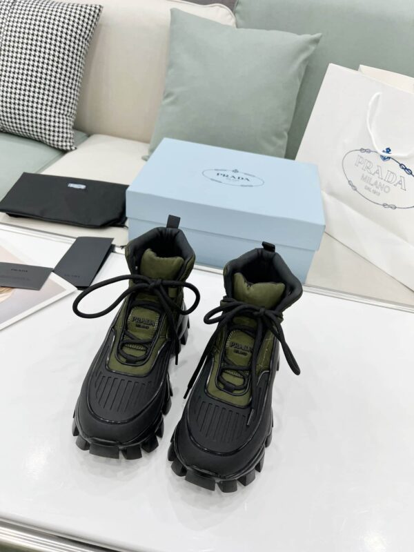 Prada Cloudbust Thunder High-Top Sneakers Forest Green/Black For Women 1.9in/50mm PRD 2TG189_3LGO_F0B80_F_G000