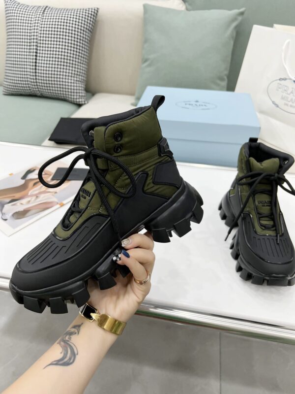 Prada Cloudbust Thunder High-Top Sneakers Forest Green/Black For Women 1.9in/50mm PRD 2TG189_3LGO_F0B80_F_G000