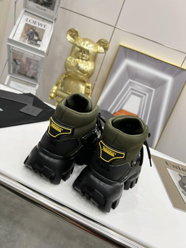 Prada Cloudbust Thunder High-Top Sneakers Green/Black For Women 1.9in/50mm PRD