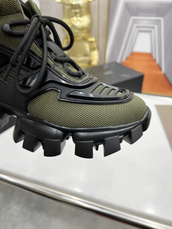 Prada Cloudbust Thunder High-Top Sneakers Green/Black For Women 1.9in/50mm PRD
